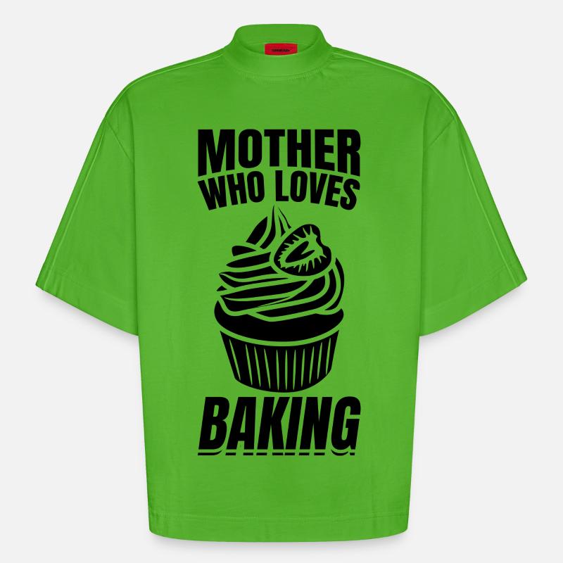 Bäckerin Mutter - Heavyweight Oversized Organic Boxy T-Shirt Made in EU - Apple Neon