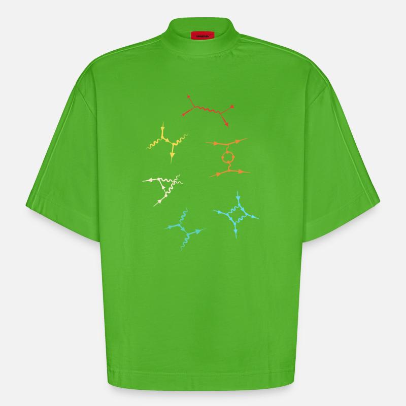 Quantum Physics Quantum Physics Quantum Leap - Heavyweight Oversized Organic Boxy T-Shirt Made in EU - Apple Neon