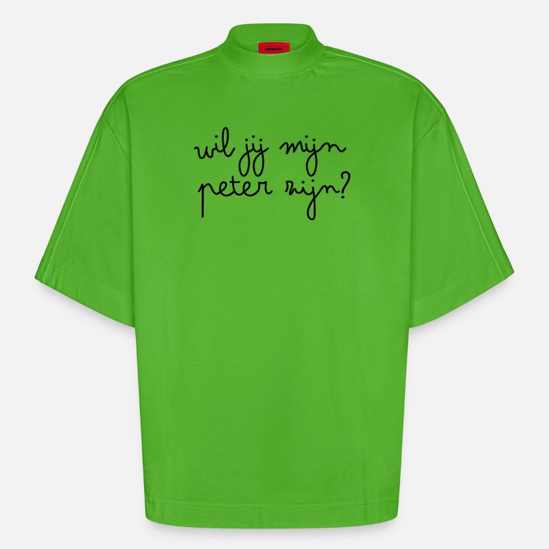 Willst du mein Pate sein? - Heavyweight Oversized Organic Boxy T-Shirt Made in EU - Apple Neon