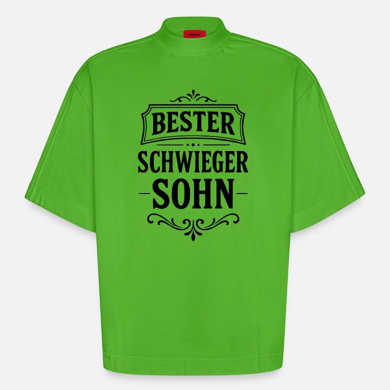 Bester Schwiegersohn Geschenk von Schwiegereltern - Heavyweight Oversized Organic Boxy T-Shirt Made in EU - Apple Neon