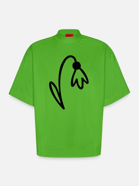 Fleur - T-shirt bio épais oversize Boxy fabriqué en UE - Apple Neon