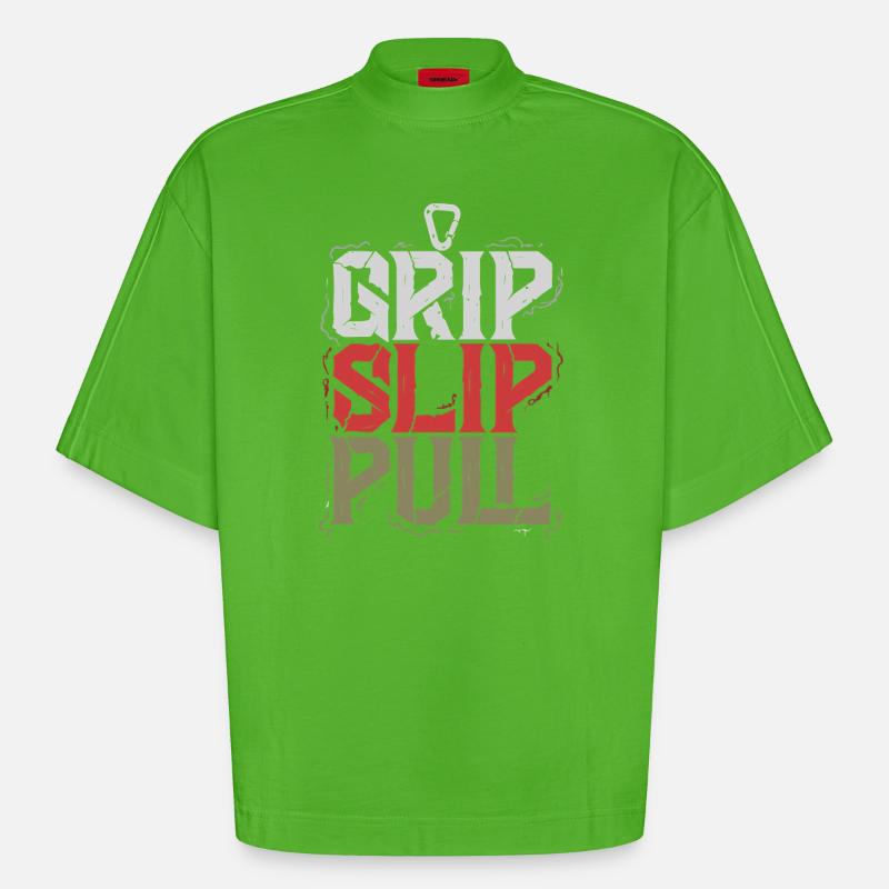 Grip Slip Pull - T-shirt bio épais oversize Boxy fabriqué en UE - Apple Neon