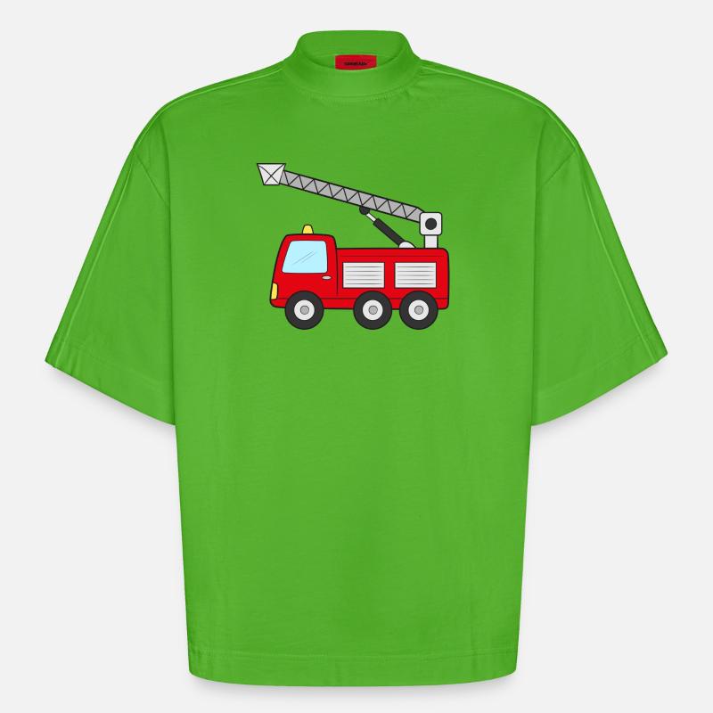 Fire engine Fire engine - Heavyweight Oversized Organic Boxy T-Shirt Made in EU - Apple Neon