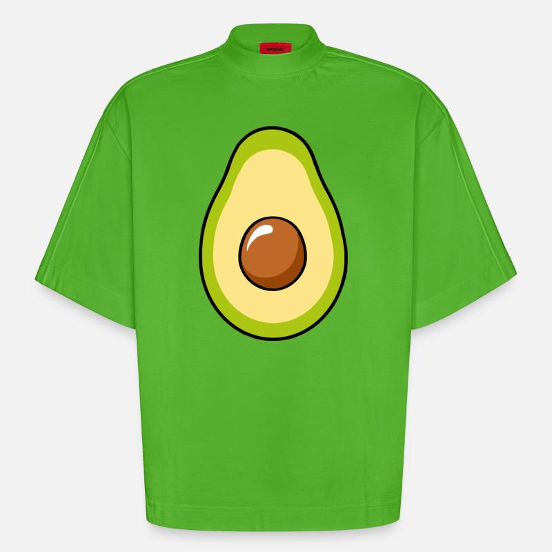 Avocado - Heavyweight Oversized Organic Boxy T-Shirt Made in EU - Apple Neon
