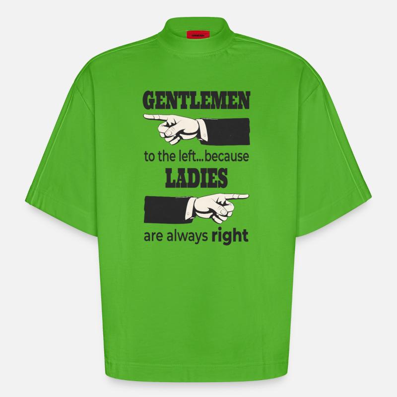 Herrer til venstre – Damerne har altid RET - Heavyweight oversized organic boxy T-shirt made in EU - Apple Neon