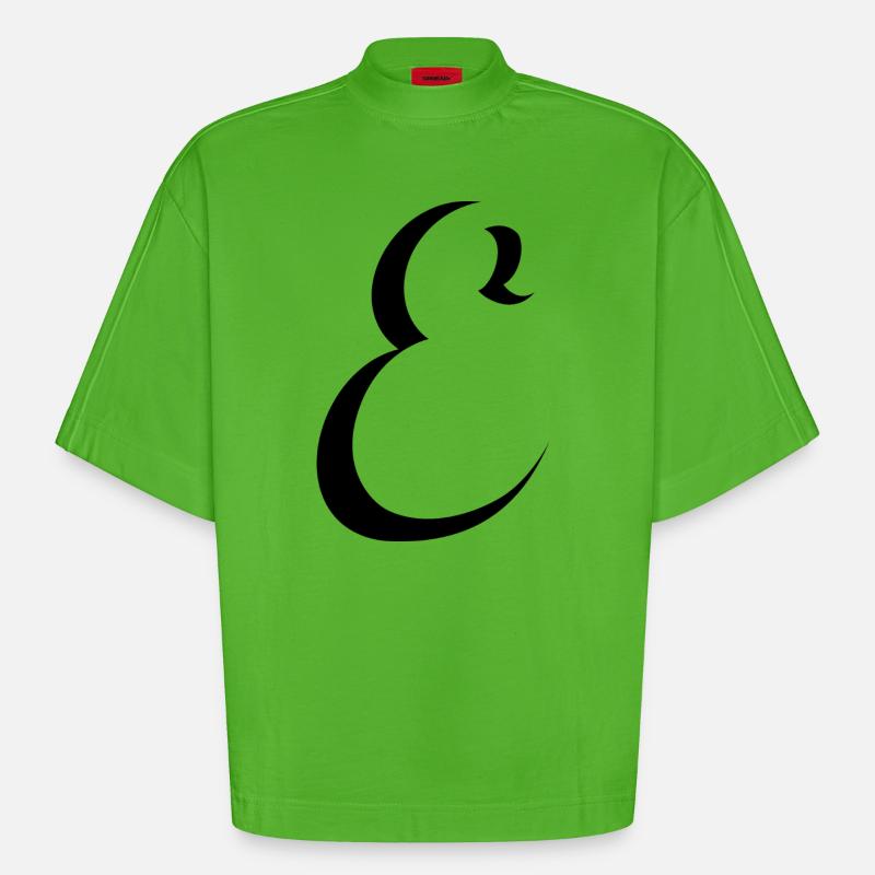 Letter E, Name, der Buchstabe E - Heavyweight Oversized Organic Boxy T-Shirt Made in EU - Apple Neon
