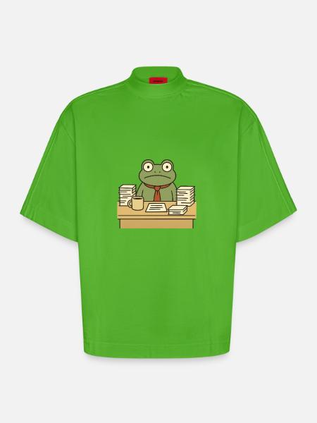 Business Frog - Heavyweight Oversized Organic Boxy T-Shirt Made in EU - Apple Neon