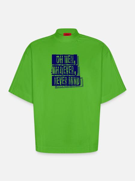 nevermind - Heavyweight Oversized Organic Boxy T-Shirt Made in EU - Apple Neon