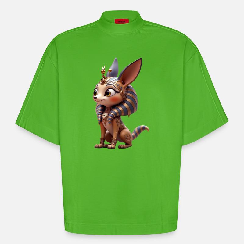 Armadillo steampunk doré - T-shirt bio épais oversize Boxy fabriqué en UE - Apple Neon