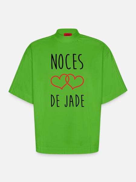 Jade Wedding 26 Years of Love - Heavyweight Oversized Organic Boxy T-Shirt Made in EU - Apple Neon