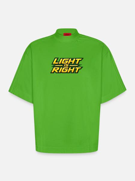 Light is right - Heavyweight Oversized Organic Boxy T-Shirt Made in EU - Apple Neon