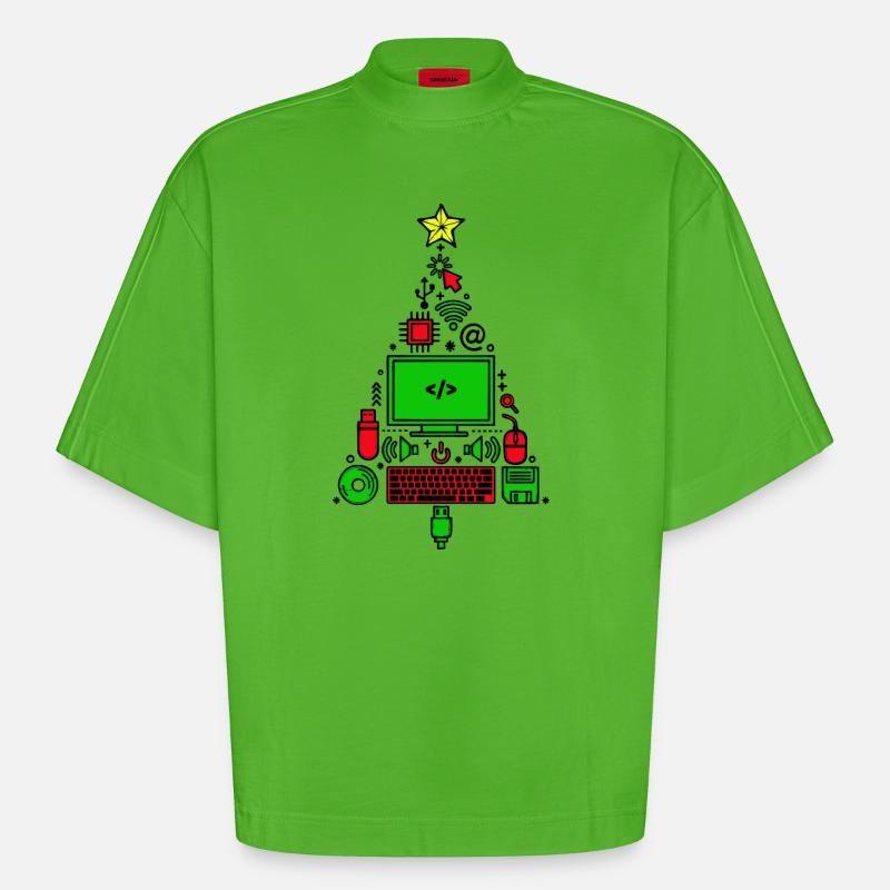 Code Computer Code Debug Skripting Programmierer - Heavyweight Oversized Organic Boxy T-Shirt Made in EU - Apple Neon