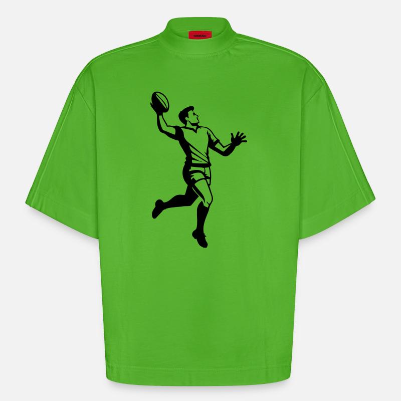 Rugby - Heavyweight Oversized Organic Boxy T-Shirt Made in EU - Apple Neon