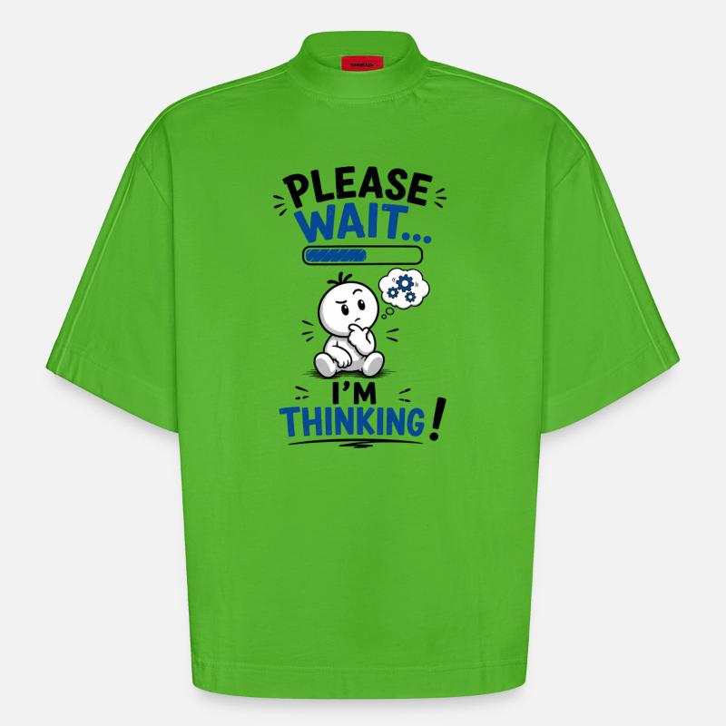Wait... Loading reflection - Heavyweight Oversized Organic Boxy T-Shirt Made in EU - Apple Neon