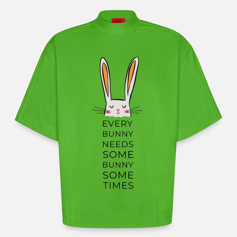 every bunny needs some bunny - Heavyweight Oversized Organic Boxy T-Shirt Made in EU - Apple Neon