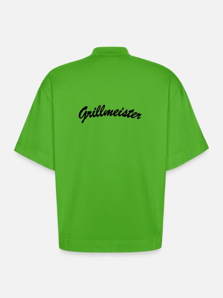Grill Master - Heavyweight Oversized Organic Boxy T-Shirt Made in EU - Apple Neon