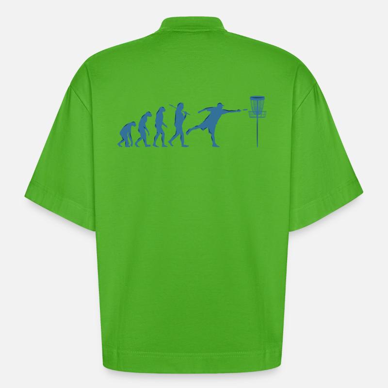 Disc Golf Evolution - T-shirt bio épais oversize Boxy fabriqué en UE - Apple Neon