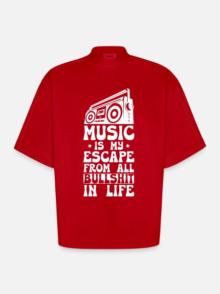 Trendy Music - Heavyweight Oversized Organic Boxy T-Shirt Made in EU - red