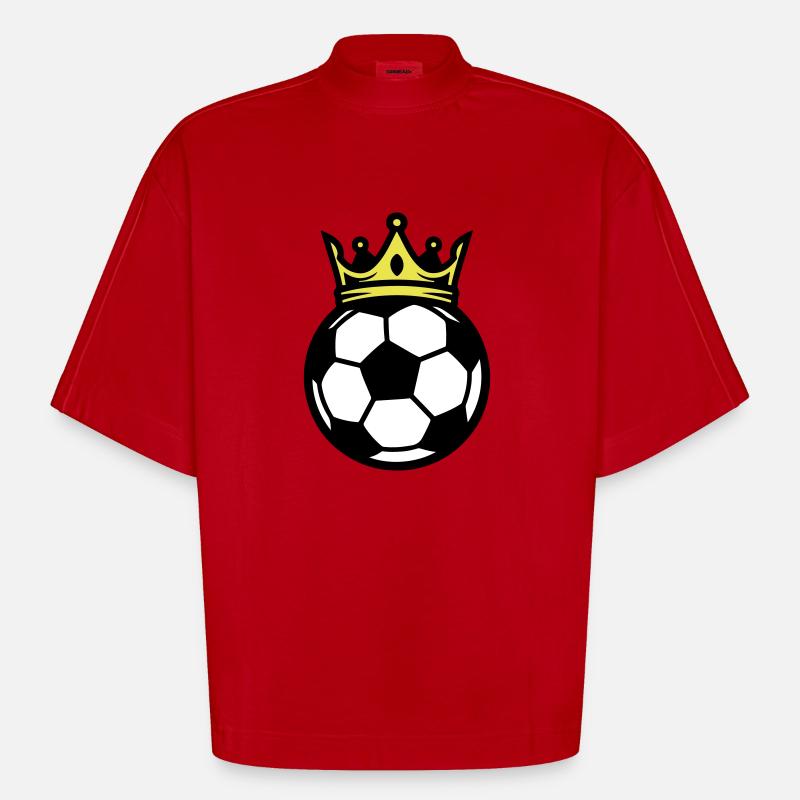 Fussball Ball Krone - Heavyweight Oversized Organic Boxy T-Shirt Made in EU - Rot