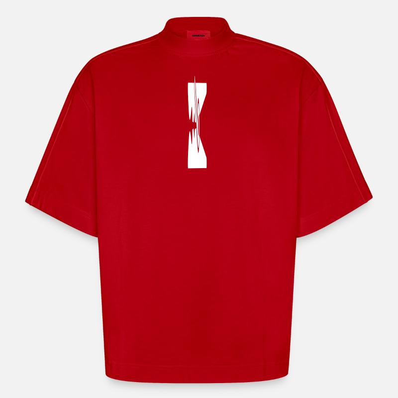 Pince à linge - T-shirt bio épais oversize Boxy fabriqué en UE - rouge