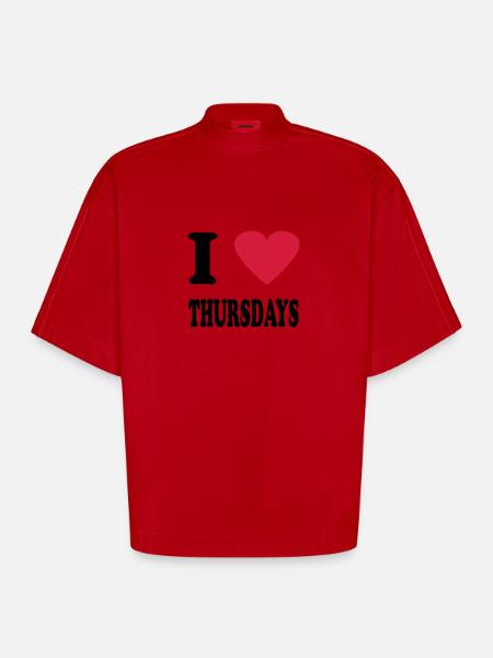 thursday - Heavyweight Oversized Organic Boxy T-Shirt Made in EU - Rot