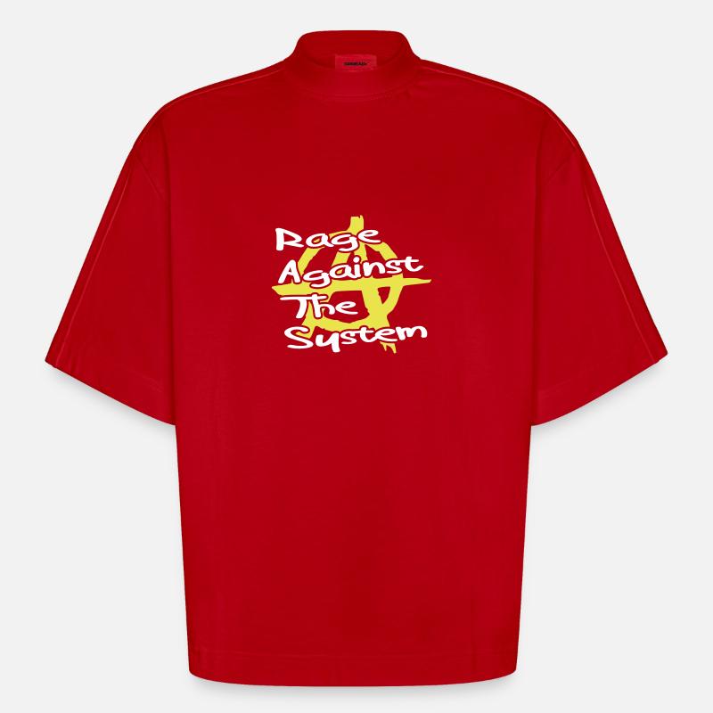 Anarchy__V007 - T-shirt bio épais oversize Boxy fabriqué en UE - rouge
