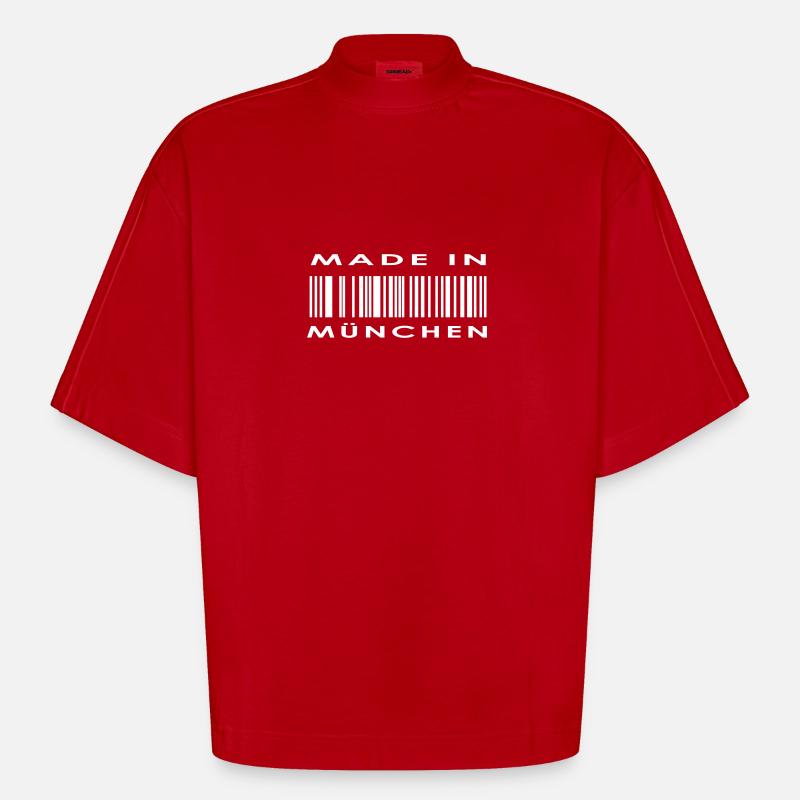 München - Heavyweight Oversized Organic Boxy T-Shirt Made in EU - Rot