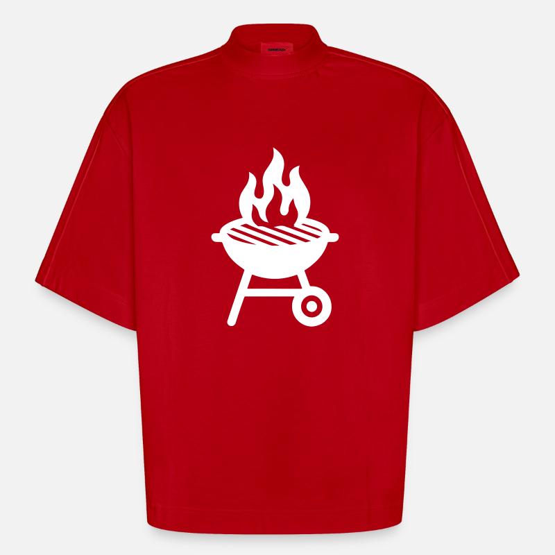 Grill Icon - Heavyweight Oversized Organic Boxy T-Shirt Made in EU - red
