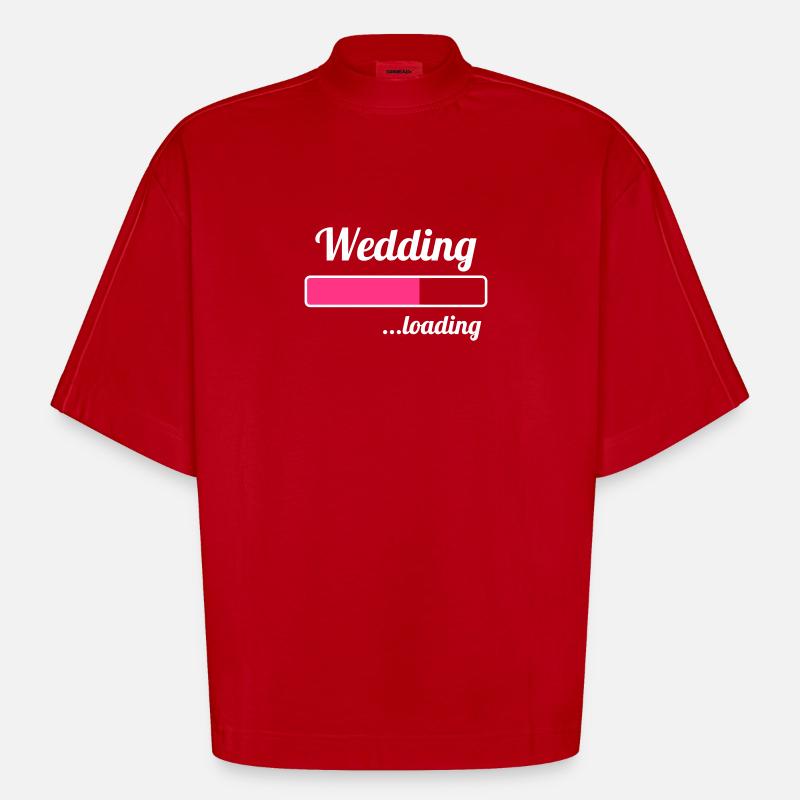 Wedding ...loading - T-shirt bio épais oversize Boxy fabriqué en UE - rouge