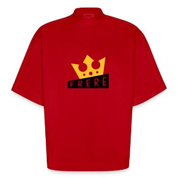 Frère Frangin Frere Naissance Bébé Frérot - T-shirt bio épais oversize Boxy fabriqué en UE - rouge - Devant