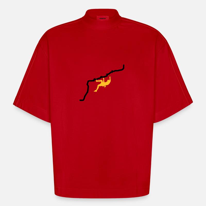 Klettern - Heavyweight Oversized Organic Boxy T-Shirt Made in EU - Rot