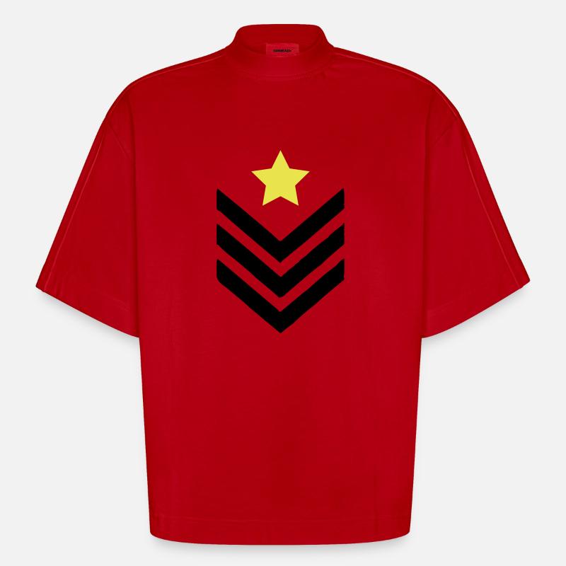 abzeichen_002 - T-shirt bio épais oversize Boxy fabriqué en UE - rouge