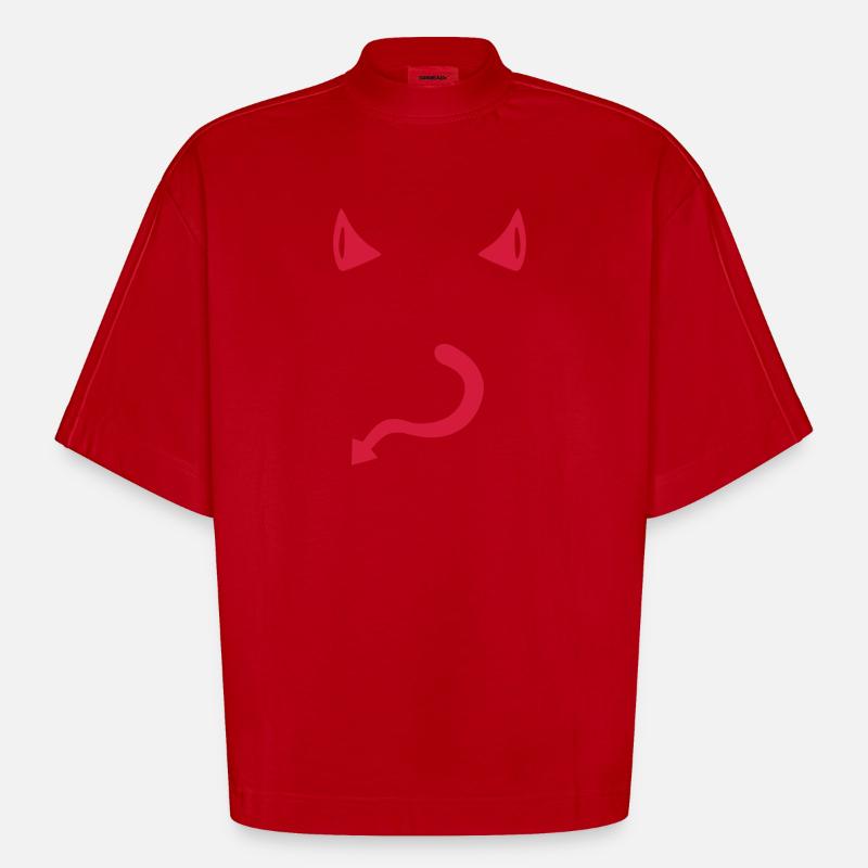 Teufel - Heavyweight Oversized Organic Boxy T-Shirt Made in EU - Rot