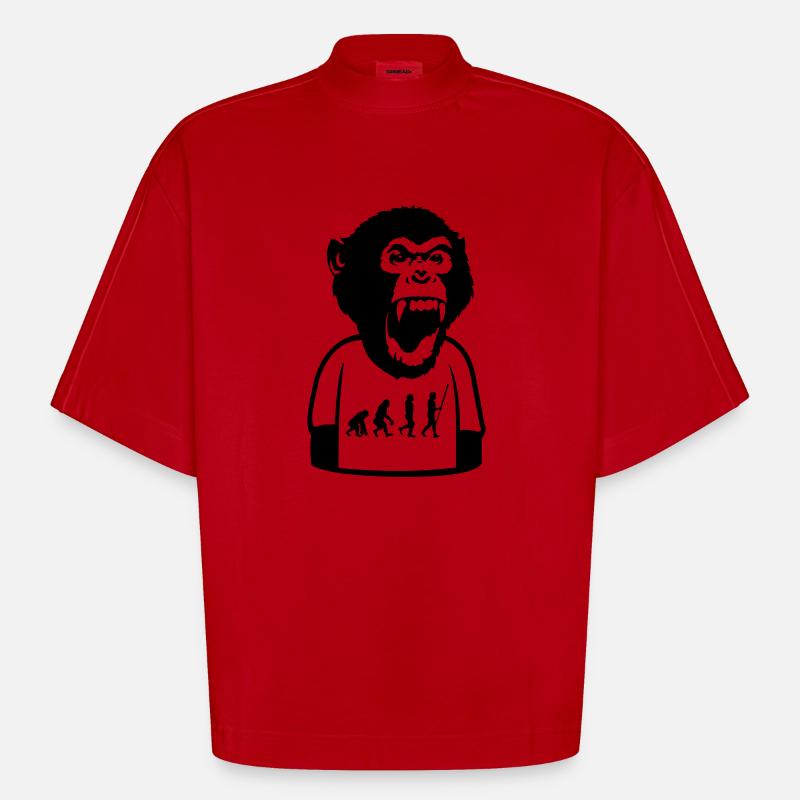 Affe Evolution - Heavyweight Oversized Organic Boxy T-Shirt Made in EU - Rot