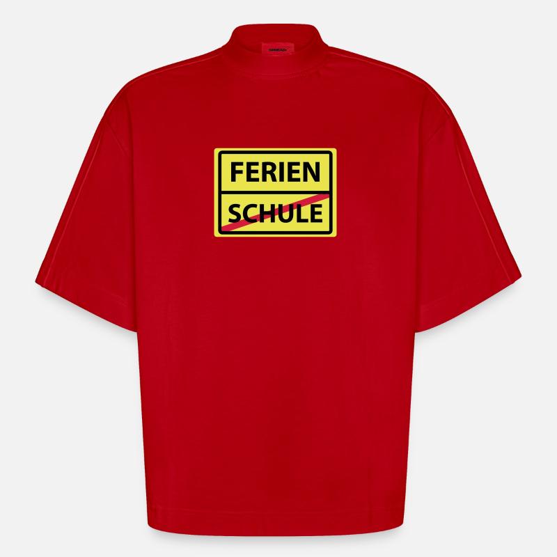 schule ferien - Heavyweight Oversized Organic Boxy T-Shirt Made in EU - Rot