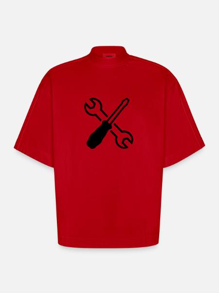 Tools - Heavyweight Oversized Organic Boxy T-Shirt Made in EU - red