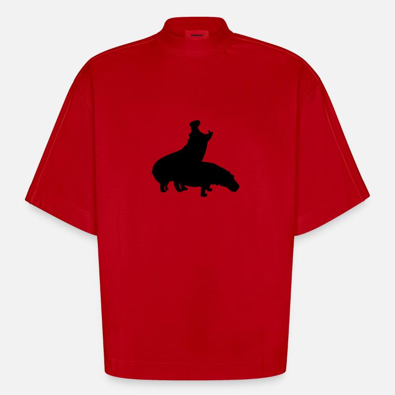 Nilpferd - Heavyweight Oversized Organic Boxy T-Shirt Made in EU - Rot