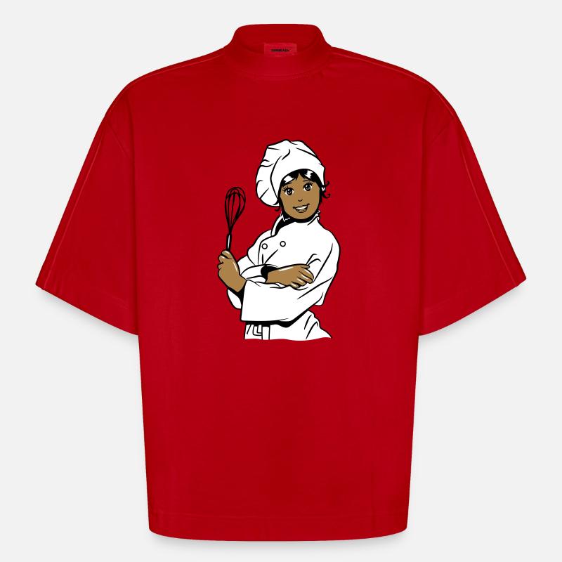 kochen mädchen - Heavyweight Oversized Organic Boxy T-Shirt Made in EU - Rot