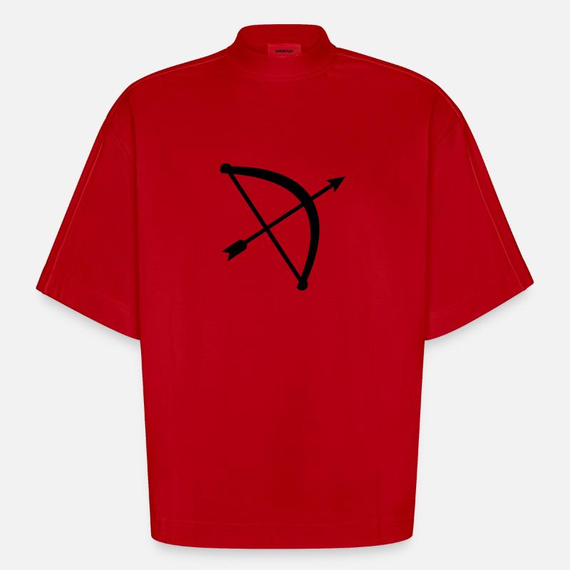 Pfeil Bogen - Heavyweight Oversized Organic Boxy T-Shirt Made in EU - Rot