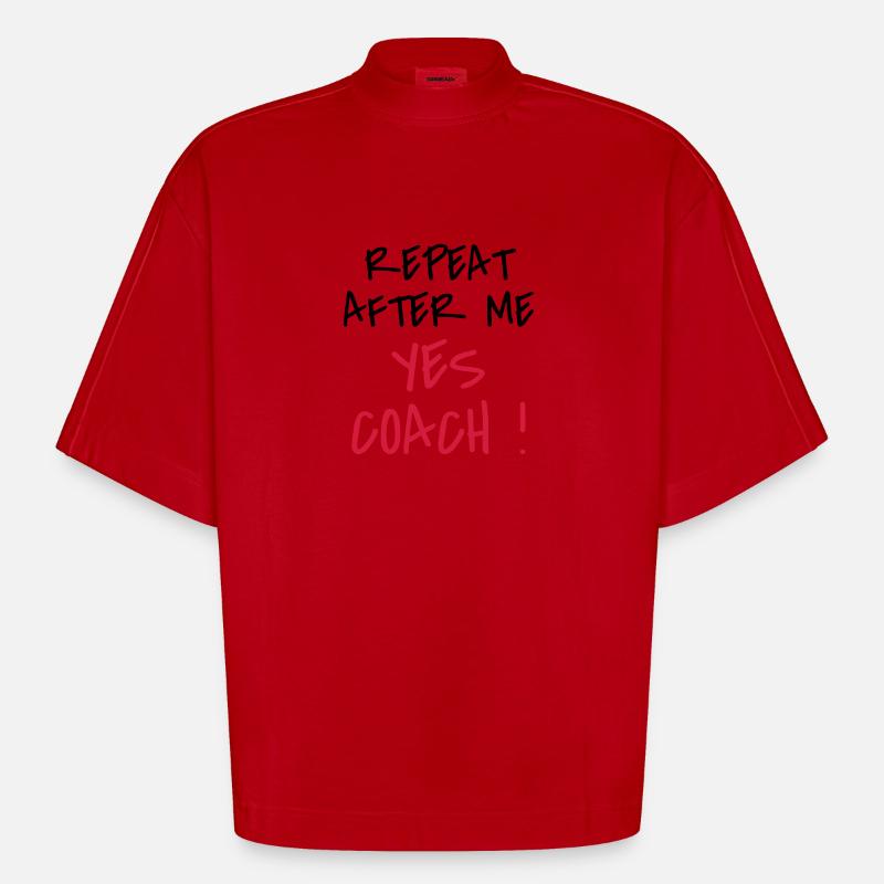 Coach / Coaching / Trainer / Sport - Heavyweight Oversized Organic Boxy T-Shirt Made in EU - Rot