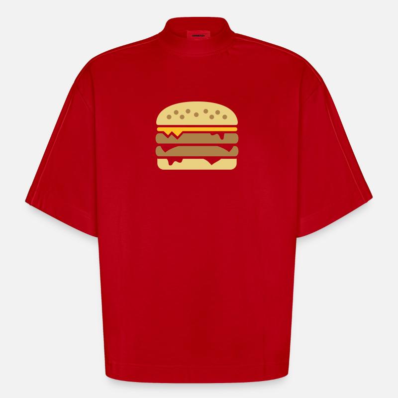 Burger - Heavyweight Oversized Organic Boxy T-Shirt Made in EU - red