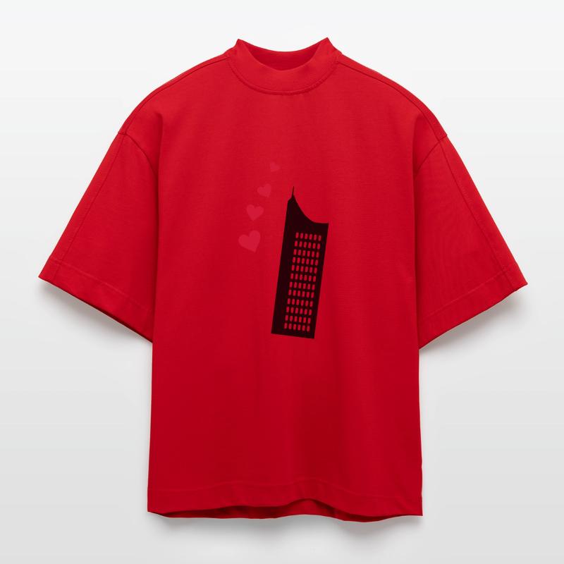 Leipzig Uniriese MDR Gebäude Heavyweight Oversized Organic Boxy T-Shirt Made in EU