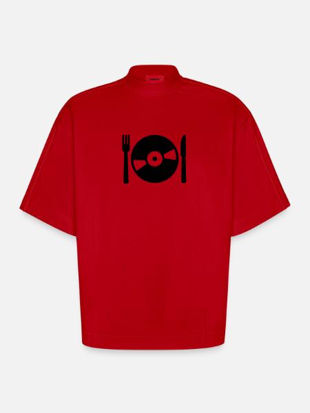 Vinyl - T-shirt bio épais oversize Boxy fabriqué en UE - rouge