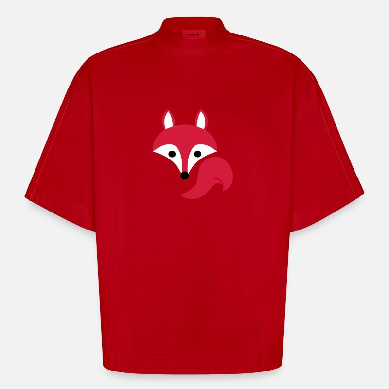 Fuchs - Heavyweight Oversized Organic Boxy T-Shirt Made in EU - Rot