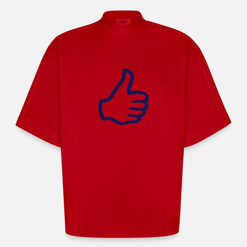 Thumbs Up Like comme - T-shirt bio épais oversize Boxy fabriqué en UE - rouge