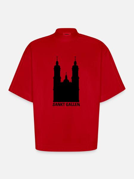 St. Gallen Kloster - Heavyweight Oversized Organic Boxy T-Shirt Made in EU - Rot