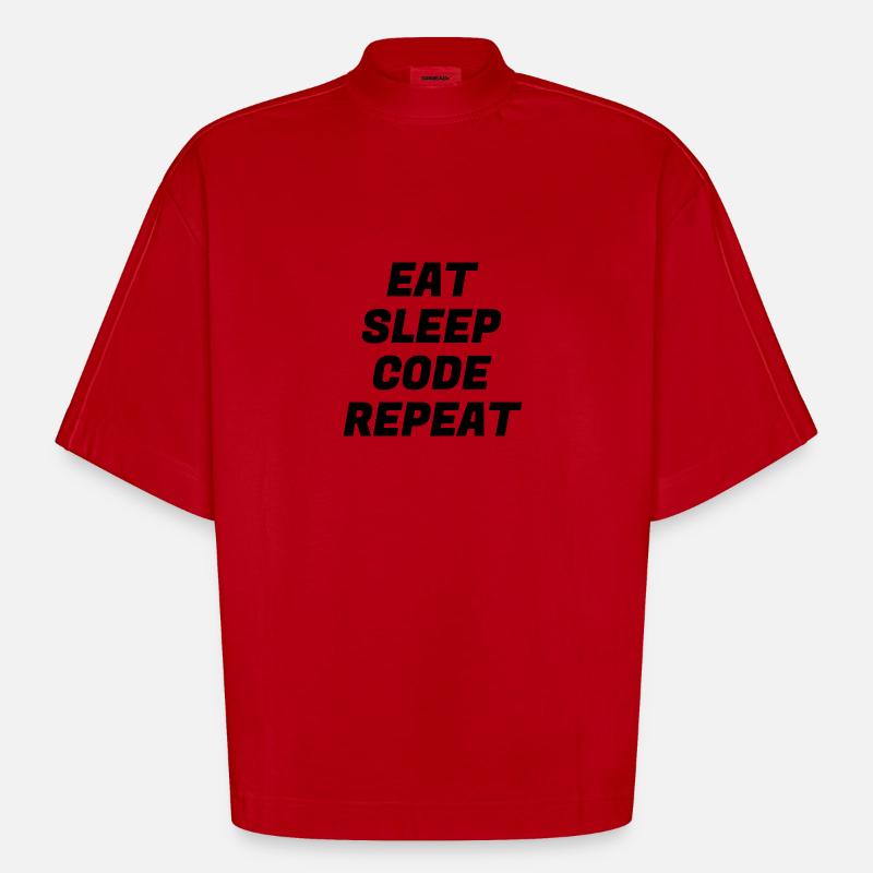 Entwickler / Informatiker / Programmierer / - Heavyweight Oversized Organic Boxy T-Shirt Made in EU - Rot