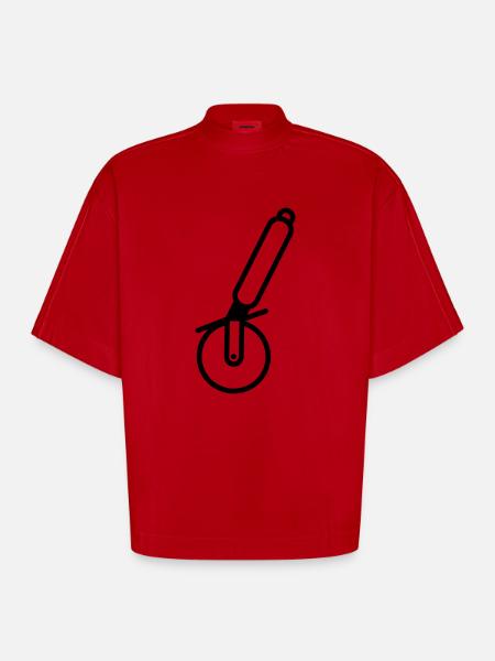 Pizzaschneider - Heavyweight Oversized Organic Boxy T-Shirt Made in EU - Rot