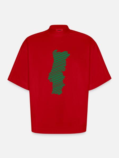 Portugal - Heavyweight Oversized Organic Boxy T-Shirt Made in EU - Rot