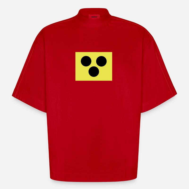 Blindenzeichen Armbinde Blind 2c - Heavyweight Oversized Organic Boxy T-Shirt Made in EU - Rot